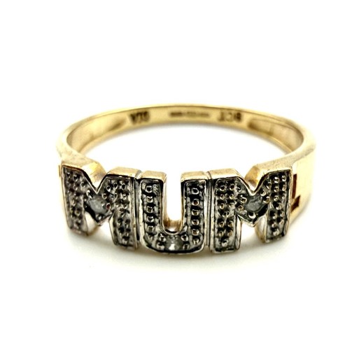 9ct gold mum diamond ring - 9ct,