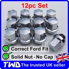 12x CHROME ALLOY WHEEL NUTS FOR FORD CAPRI ESCORT SIERRA (M12X1.5) STUD LUG -12N