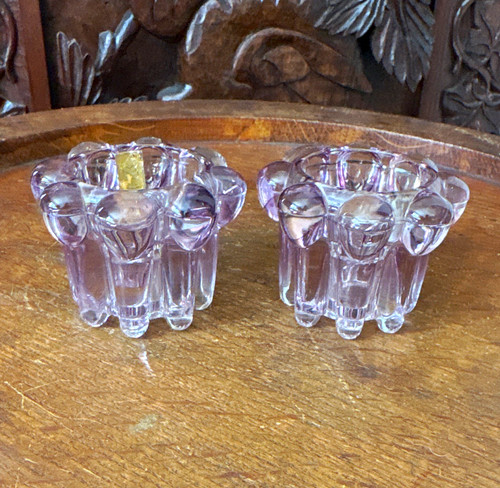 Vintage purple tealight holder - tealight,