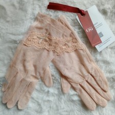 GSG Elegant Sheer Nude Beige Peach  Gloves Victorian Steampunk Wedding Etouch