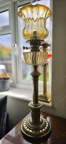 Victorian oil lamp c1890 acid - victorian,