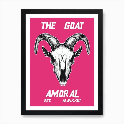 Goat skull art - skull, print