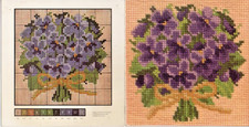 Elizabeth Bradley.  A Posy of Violets. tapestry chart. 15 x15cm