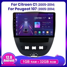 1+32GB Android 12.0 Car Stereo Sat Nav GPS For 2005-2014 Peugeot 107 Citroen C1 
