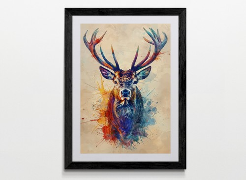 Stag deer framed canvas - stag,