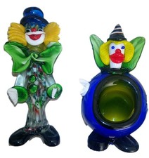 2 Murano Art Glass Clowns