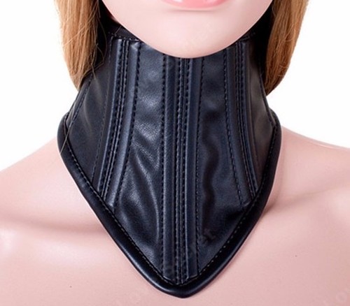 Black faux leather corset - pu,