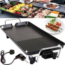 Electric Teppanyaki Grill Table Griddle BBQ Adjustable Temperature Hot Plate