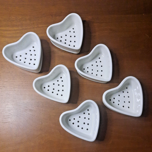 White ceramic heart shaped - white,