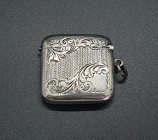 Sterling silver vesta case - silver,