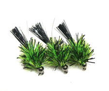 3 Trout Olive and Black Egg It Blobs Size 10 Barbless Flies 2300