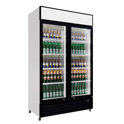 Upright double glass door - upright,