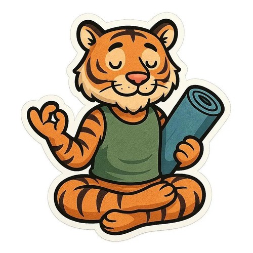 Sticker yoga tiger car - 4x,