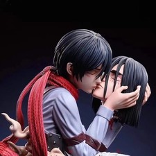 22cm Attack on Titan Eren & Mikasa Figure – One Last Kiss Anime Statue Gift