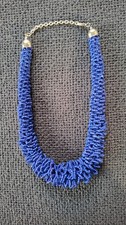 Chunky Cobalt Blue  multi-beaded necklace