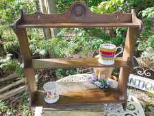 Vintage Pegged Oak Wall Shelf
