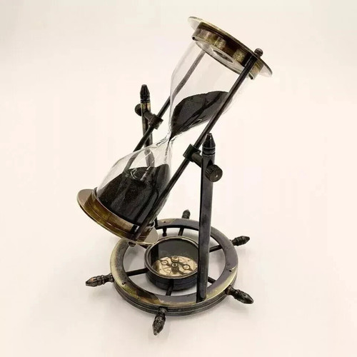 Antique brass sand timer - brass,