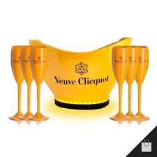 Veuve Clicquot Limited Edition  Champagne Ice Bucket With Led Lights + 6 Glasses