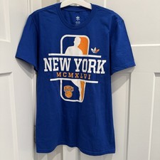 Adidas New York MCMXLVI Knicks NBA Basketball Blue T-Shirt Men's M