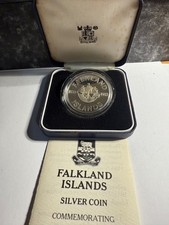 Falkland Islands 1983 sterling silver proof coin 50p 150th Anniversary 28.28g
