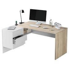 Oak And White Corner Desk