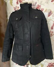 Ladies Vintage Barbour Compass Wax Jacket Black Size 8-10