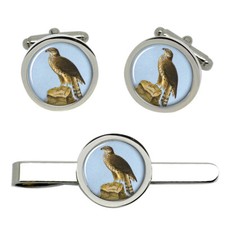 Goshawk Cufflinks and Tie Clip
