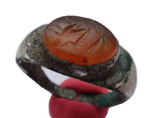 Roman Silver Ring with Gemstone. 2nd-3rd century AD.