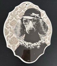 Baci Milano I Love Dog Melamine Chopping Board Dacshund sausage Dog NEW