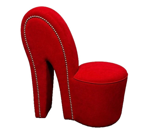Stiletto red plush high - red,