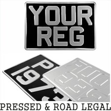 1x SQUARE 12"x 8" Black Silver