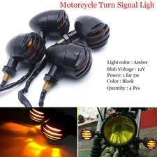4xMotorcycle Motorbike Universal Turn Signal Indicators Light Lamp Bulb+Grill UK
