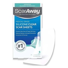 Scar Away Medical-Grade Clear Silicone Scar Sheets 6 Sheets & 10 Sheets