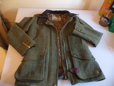 new women's Joules Tweed Field Coat Jacket Size UK 10 Green Wool Country