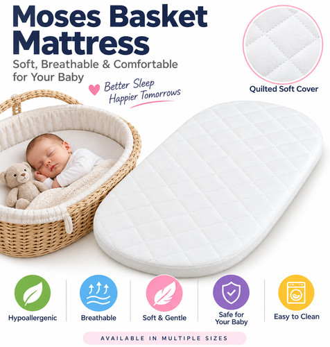 Baby moses basket mattress - basket, 4cm