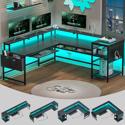Shaped gaming desk with - l,