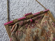 Antique tapestry purse bag