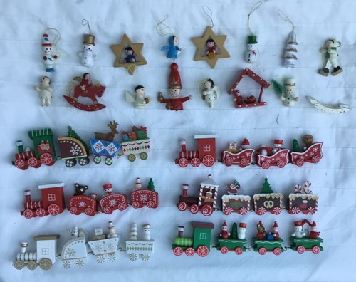Vtg christmas wooden painted - vtg,