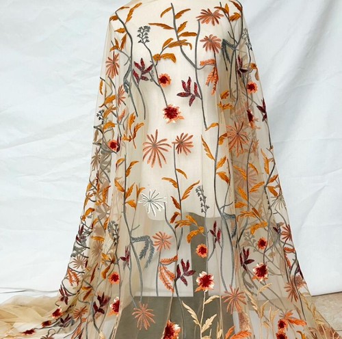 Autumnal floral embroidery - autumnal,