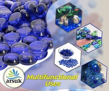 Blue Glass Pebbles 17–18mm