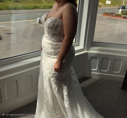 Ivory strapless lace - strapless, mermaid