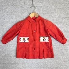 Vtg Sz L 9/10 Red Cotton Dress