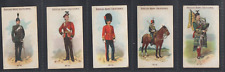 5 WILLS  (WILD WOODBINE) CARDS:   BRITISH ARMY UNIFORMS     1909