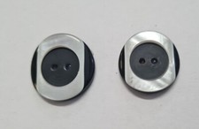 Glossy Button Black Silver