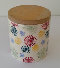 RARE  Emma Bridgewater Ceramic Storage Jar 'Fireworks Pattern' Wooden lid  2010