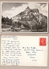 CYPRUS  VINTAGE  POSTCARD UK STAMP 1953- R.PHOTO-GENERAL VIEW OF ST.HILARION
