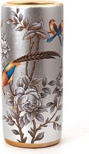 Silver floral ceramic umbrella - silver,