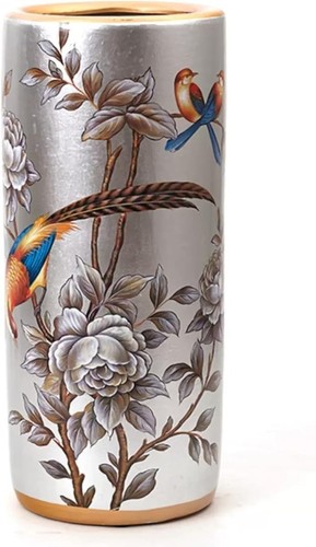 Silver floral ceramic umbrella - ceramic,