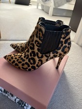 Moda in Pelle Leopard Print Ankle Boots Size 39