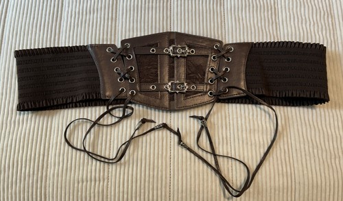 Brown corset belt - belt, elastic
